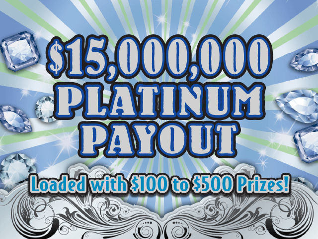 $15,000,000 PLATINUM PAYOUT scratch-off ticket