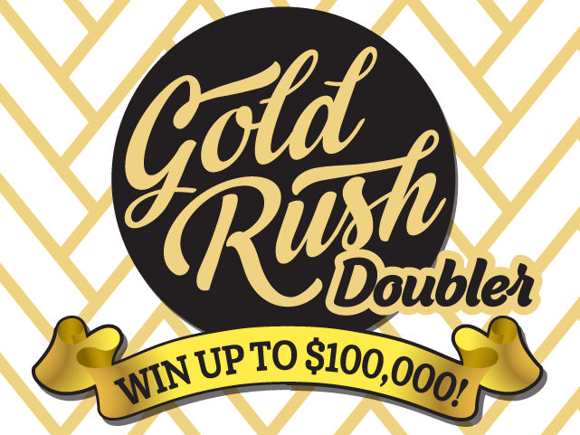 $2 GOLD RUSH DOUBLER scratch-off ticket