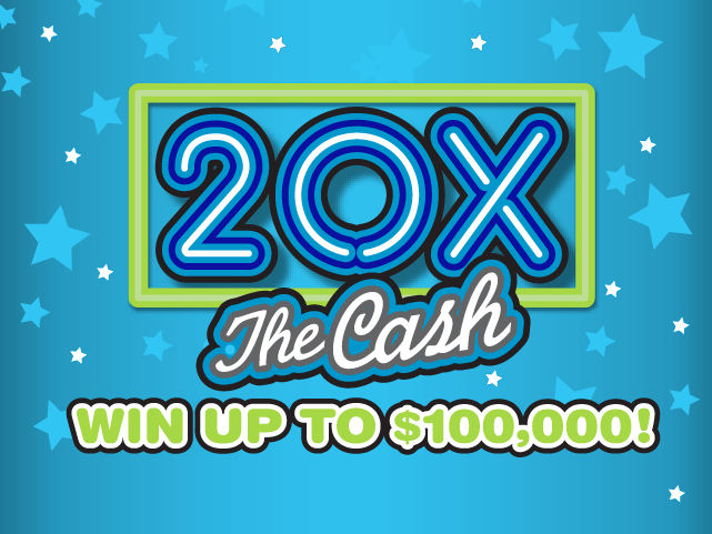 20X THE CASH scratch-off ticket