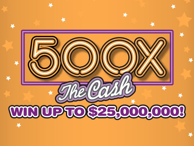 500X THE CASH scratch-off ticket